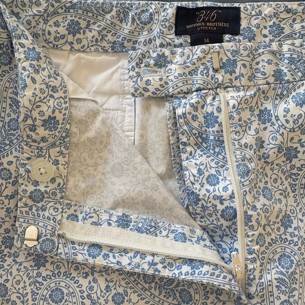 Brooks Brothers Cotton Paisley Capris​ - Picture 9 of 12
